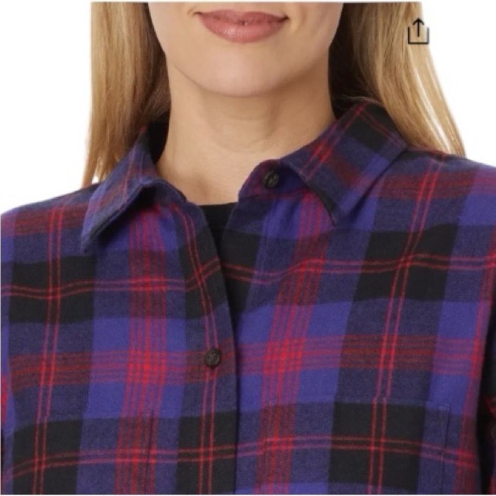 L.L. Bean Slightly Fitted Scotch Plaid Button Down Flannel Shirt Women NWOT LL - Picture 2 of 9